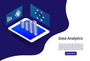 Poster - Isometric modern computers technology and networking concept. Web cloud technology business. Internet data services vector illustration