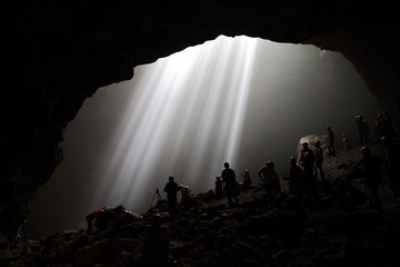 Wall Mural - Jomblang cave, Java, Indonesia