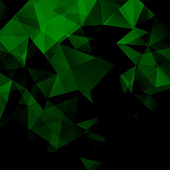  Geometric pattern, polygon triangles vector background in green, black tones. Illustration pattern