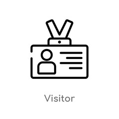 outline visitor vector icon. isolated black simple line element illustration from strategy concept. editable vector stroke visitor icon on white background