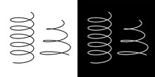 Coil Spring Cable Icons Coil Spring Symbol On White Background Vector Illustration