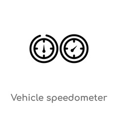 Wall Mural - outline vehicle speedometer vector icon. isolated black simple line element illustration from technology concept. editable vector stroke vehicle speedometer icon on white background