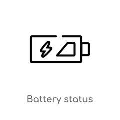 Poster - outline battery status vector icon. isolated black simple line element illustration from technology 