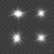 © YULIIA - Set white bright beautiful stars.