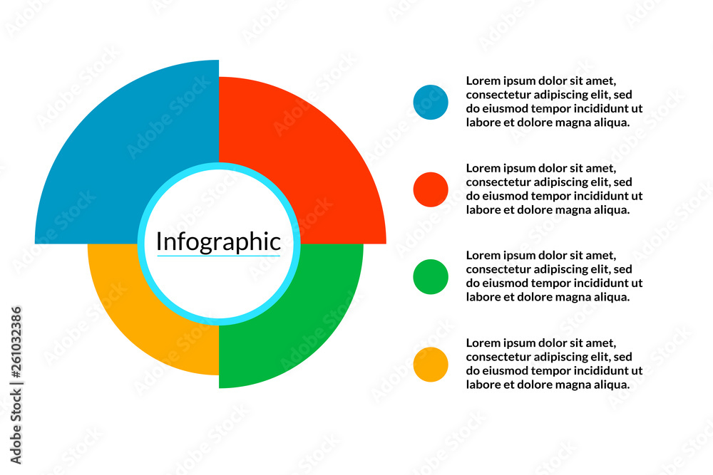 Bright Infographic diagram data visualization template with 4 options ...