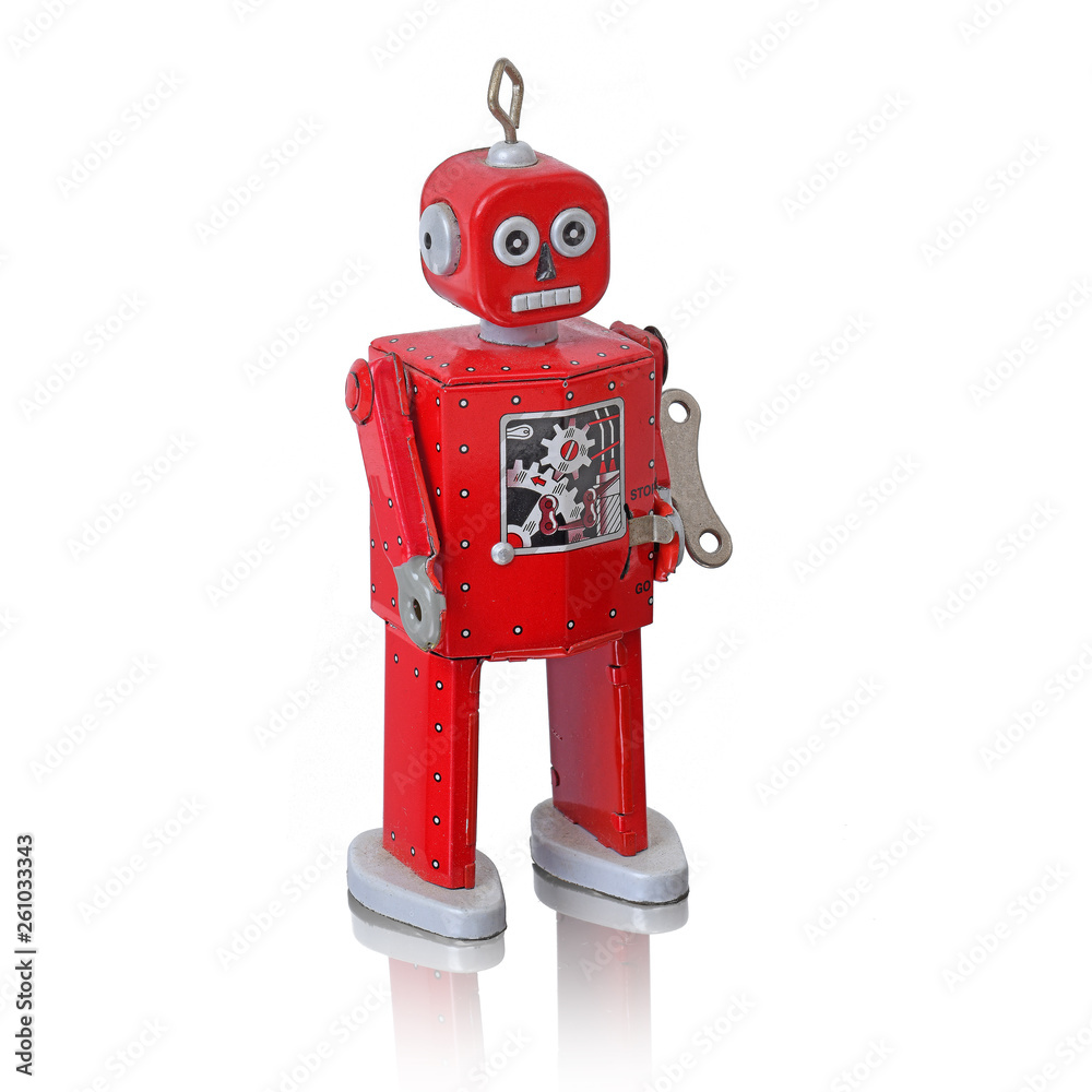 鮮やかな赤です！美品！破格！ブリキロボット　赤　新品未使用 03011539_4f4f199c529ab.jpg
