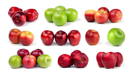 Wall Mural - Fresh Apples isolated on white background.