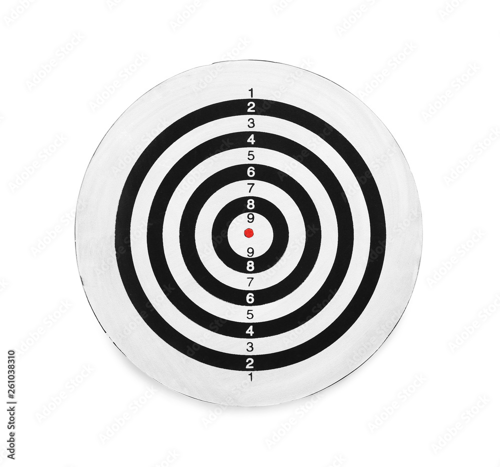 Dartboard on white background