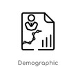outline demographic vector icon. isolated black simple line element illustration from big data concept. editable vector stroke demographic icon on white background