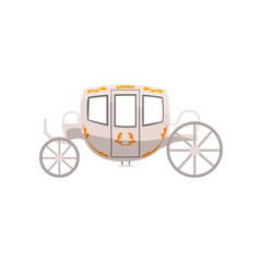 Sticker - Vintage brougham, wedding carriage vector Illustration on a white background