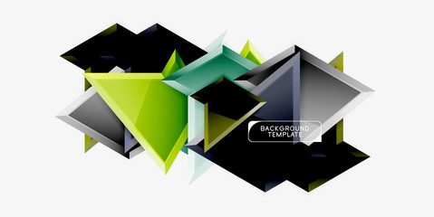 Minimal geometrical triangles with 3d effect abstract background template