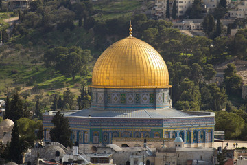 The Dome of the Rock on the temple mount in Jerusalem, Israel.