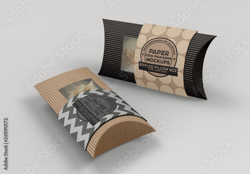 Download Free Rippled Pillow Box Packaging Mockup Buy This Stock Template And Explore Similar Templates At Adobe Stock Adobe Stock PSD Mockups.