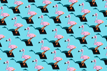 Mosaic Of Flamingos