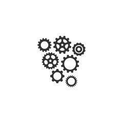 Wall Mural - Cogwheel gear black vector icon set. Various cogwheel gear isolated icons.