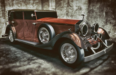 vintage car on a soft focus background