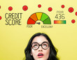 © Tierney - Poor credit score theme with young woman wearing eye glasses