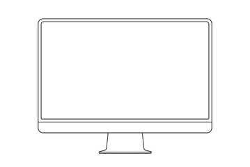 Aufkleber - Monitor line icon. Display outline stroke vector illustration.