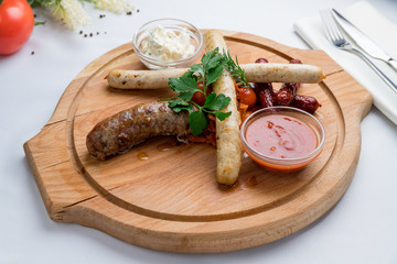 Sticker - assorted sausages with sauces