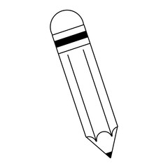 Poster - Pencil wooden symbol cartoon black and white