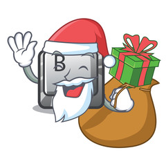 Wall Mural - Santa with gift button B in the character shape