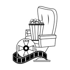 Sticker - Cinema and movies cartoons in black and white