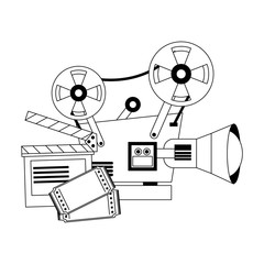 Sticker - Cinema and movies cartoons in black and white