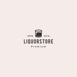 liquor store shop cafe beer wine logo vector icon illustration