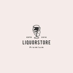 liquor store shop cafe beer wine logo vector icon illustration