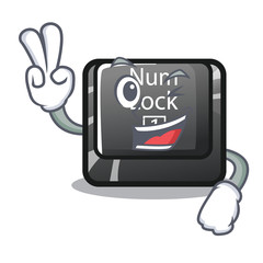 Sticker - Two finger num lock in the cartoon shape