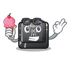 Sticker - With ice cream num lock in the cartoon shape