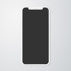 Aufkleber - White modern smartphone mockup isolated on white 3D rendering