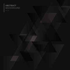 Poster - abstract technology black geometric triangles shape overlapping background.