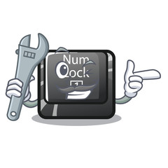 Poster - Mechanic num lock on a keyboard mascot