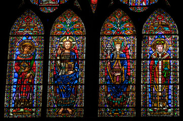 Wall Mural - Stained glass windows at Saint Etienne Cathedral in Cahors, Occitanie, France