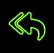 green neon symbol reply all