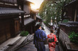 © Summit Art Creations - Kyoto, Japan Culture Travel - Asian traveler wearing traditional Japanese kimono walking in Higashiyama district in the old town of Kyoto, Japan.
