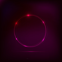 Neon light abstract cirle frame