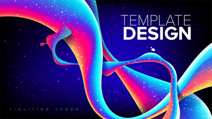 Poster - The illustration of liquified shapes in vector with vivid gradient color.  It is suitable for being as any kind of template, landing page, etc.