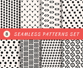 Aufkleber - Seamless patterns set with endless geometric textures