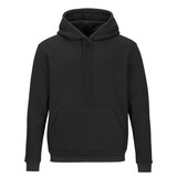 Fototapeta  - Front of black sweatshirt with hood isolated on white background 
