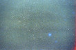 Noisy blue film frame with scratches, dust and grain