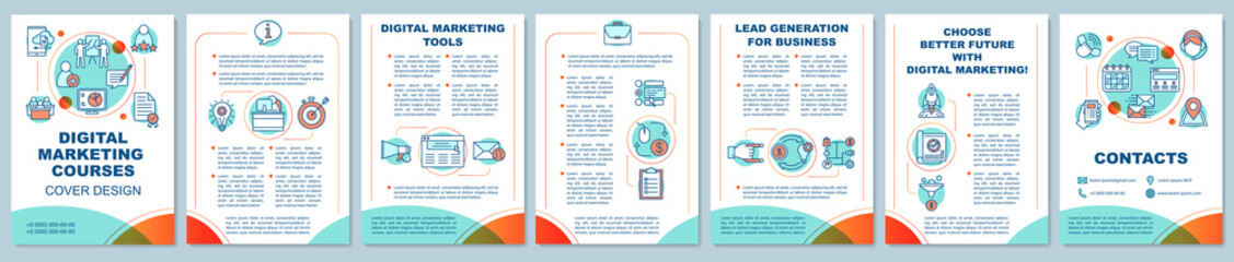 Wall Mural - Digital marketing education brochure template layout