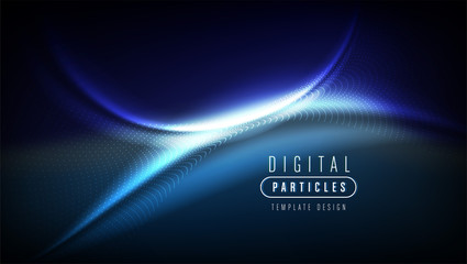 Poster - the conceptual illustration of wavy particle effect in vector art. it is suitable to be used as a ba