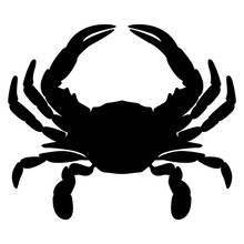 Crab Silhouette Isolated Vector Illustration