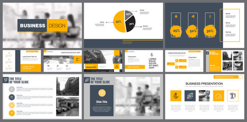 Wall Mural - Research Charts Slide Templates Set