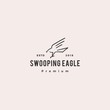 swooping eagle logo doodle vector icon illustration