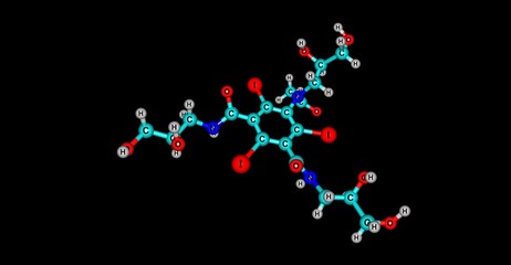 Wall Mural - Iohexol molecular structure isolated on black