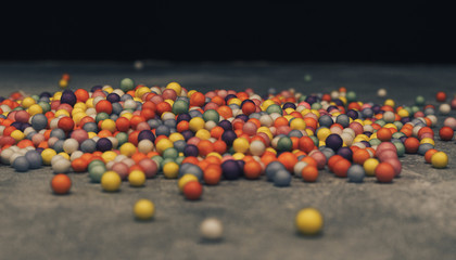 Poster - Colorful bright background, multi-colored balls