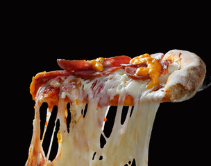 Canvas Print - Pizza slice melted cheese